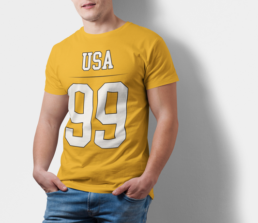 USA 99 Mustard Yellow T-Shirt For Men
