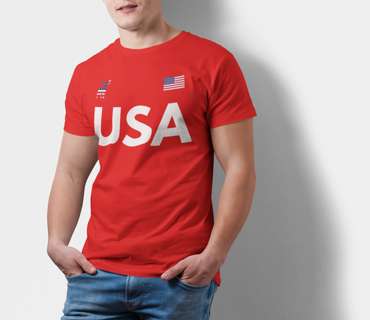 ATOM Signature USA Red T-Shirt For Men