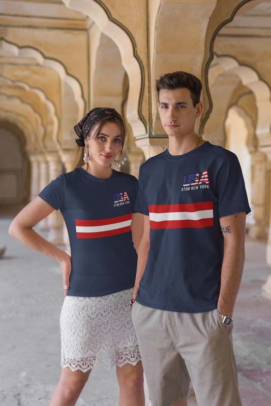 USA ATOM NEW YORK Couple T-Shirt