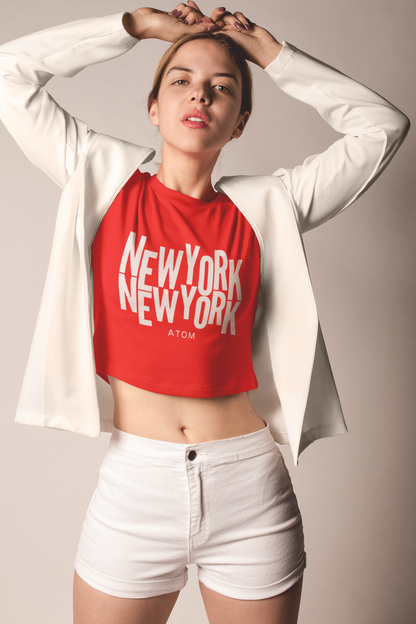 New York New York Red Crop Top For Women