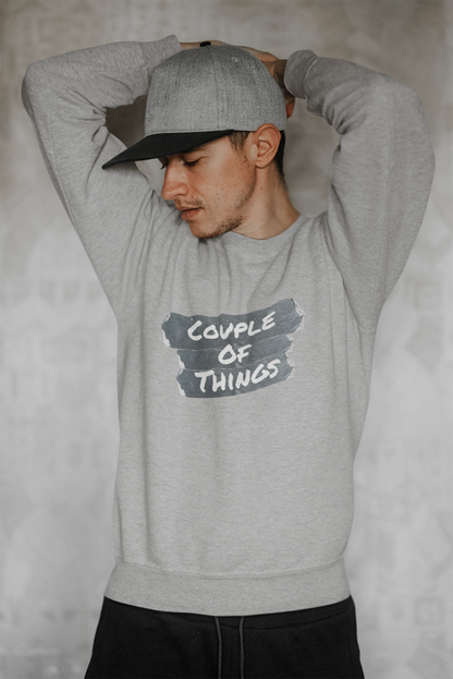 Couple Of Things Chalk Effect Melange Grey Unisex Sweatshirt | RJ Anmol Collection