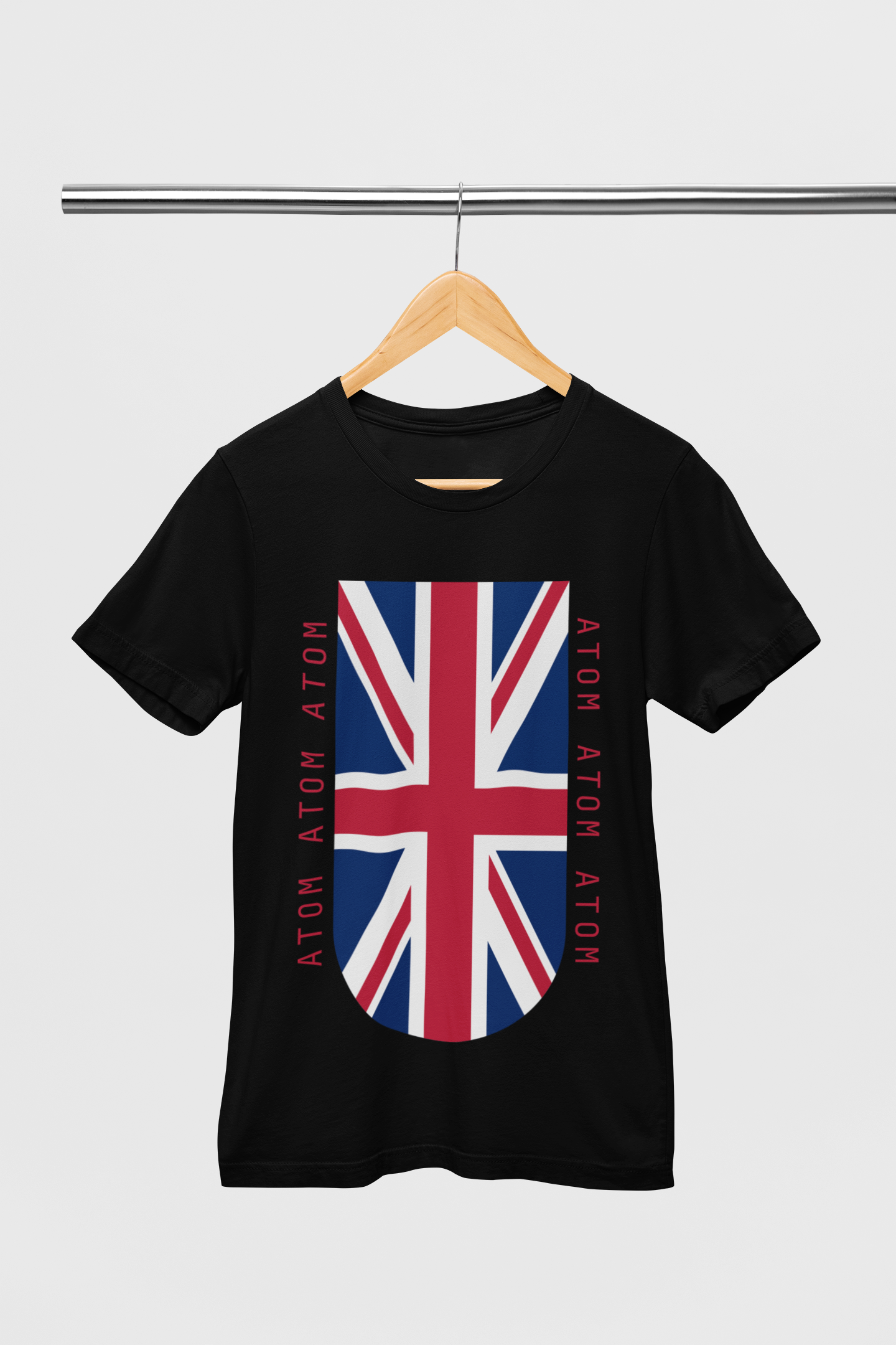 ATOM Signature UK Flag Black T-Shirt For Men