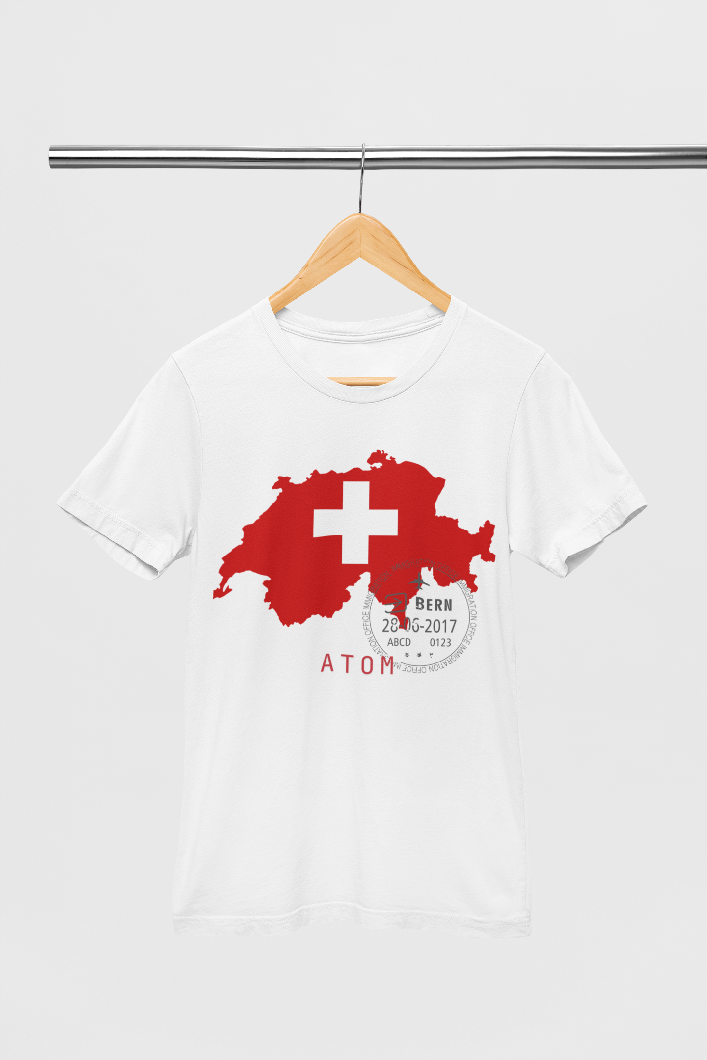 ATOM Signature Switzerland Flag White T-Shirt For Men