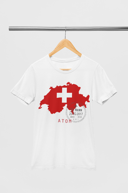 ATOM Signature Switzerland Flag White T-Shirt For Men