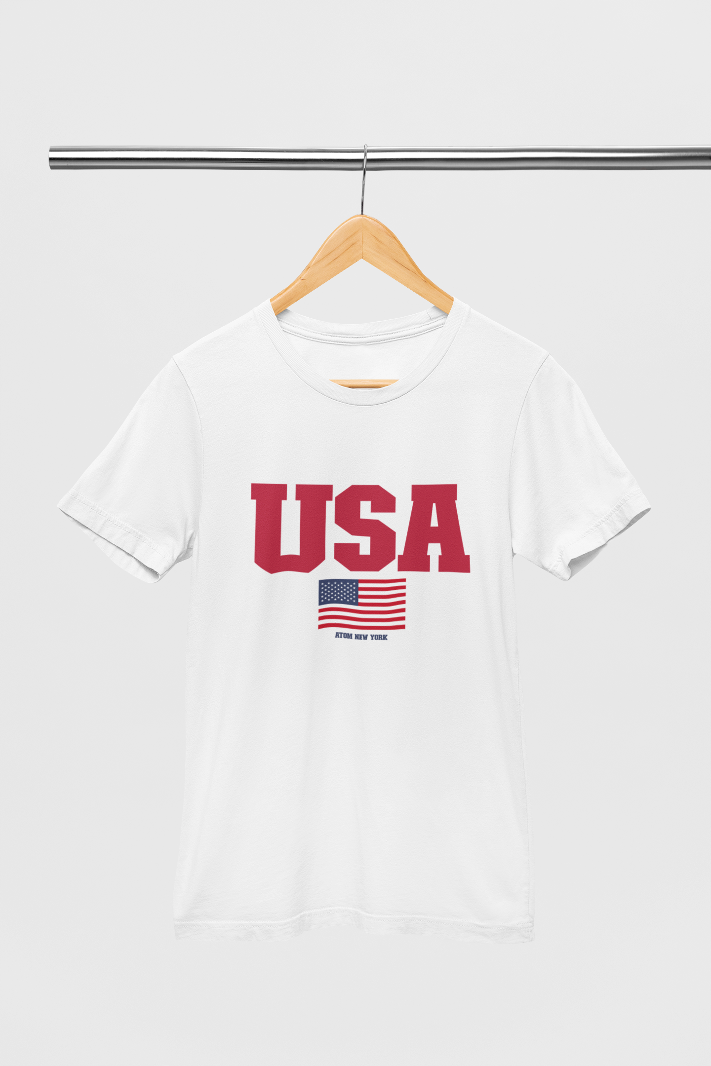 USA ATOM NEW YORK Signature White T-Shirt For Men