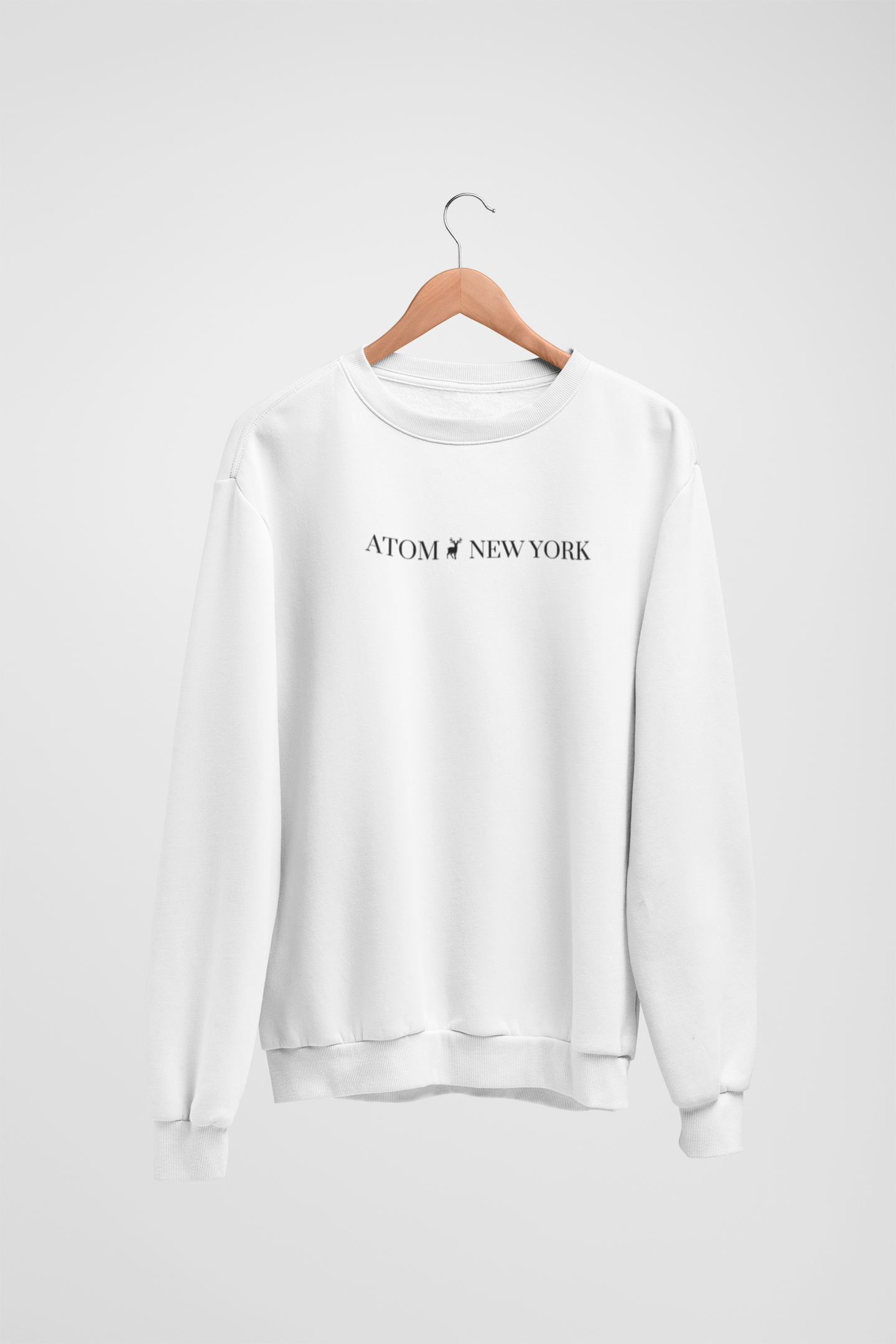 Signature Crew Neck Unisex White Sweatshirt For Men