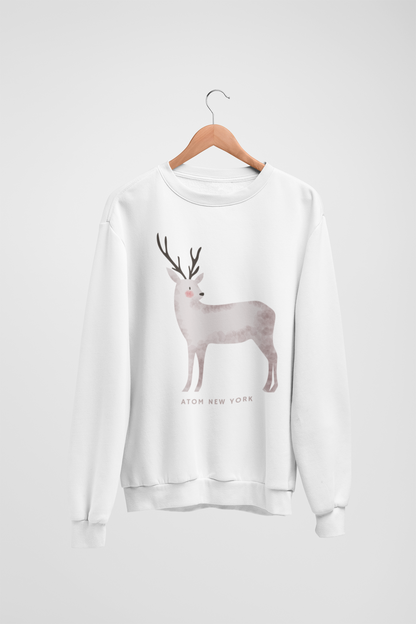 ATOM Reindeer Winter White Sweatshirt For Men