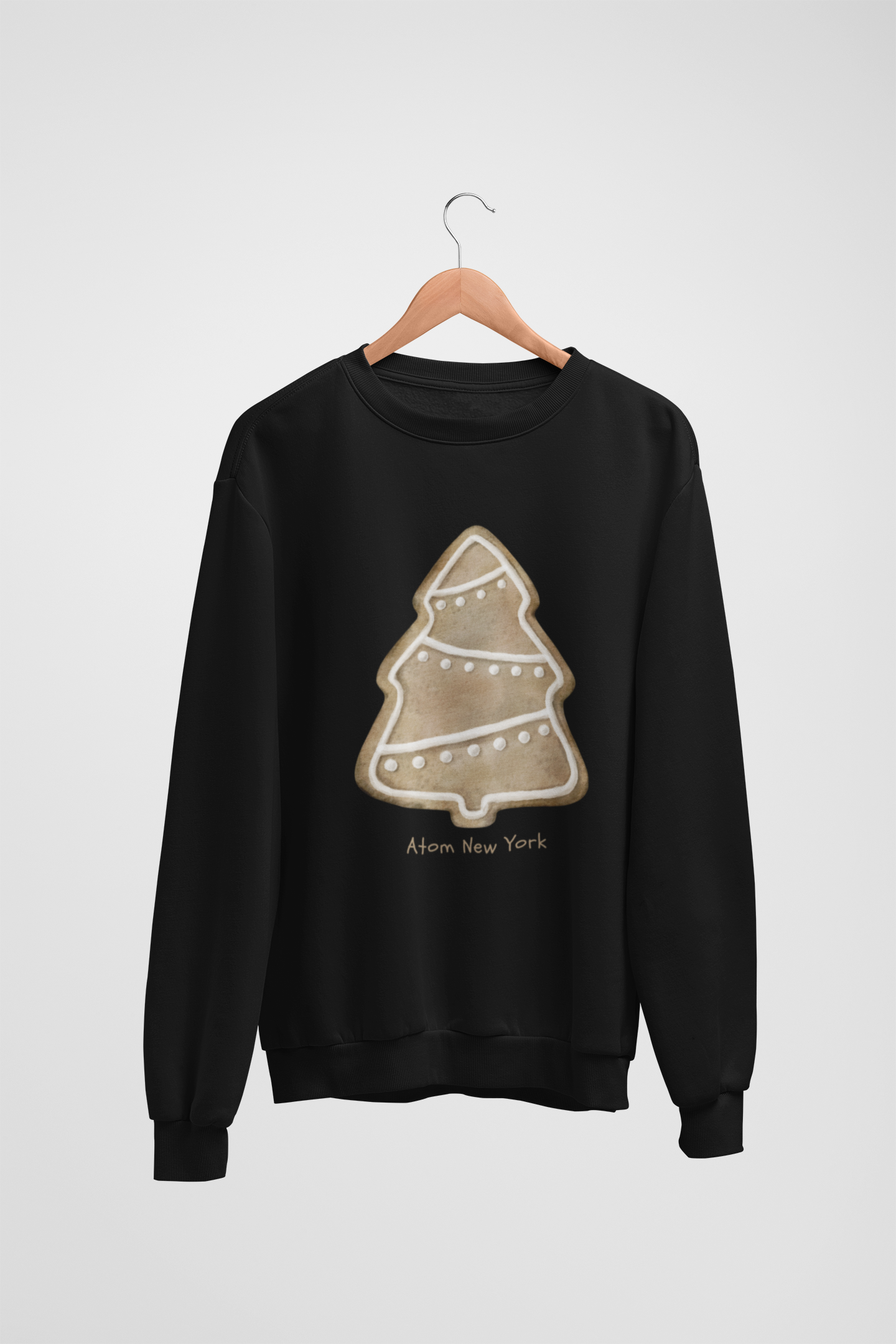 ATOM Christmas Cookie Black Sweatshirt For Men