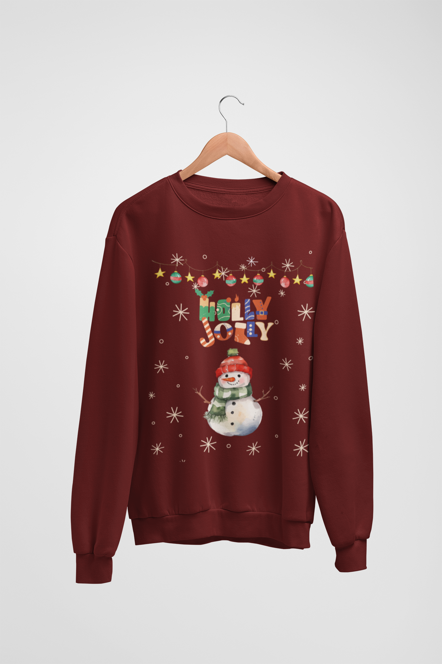 Holly Jolly Christmas Maroon Sweatshirt For Men