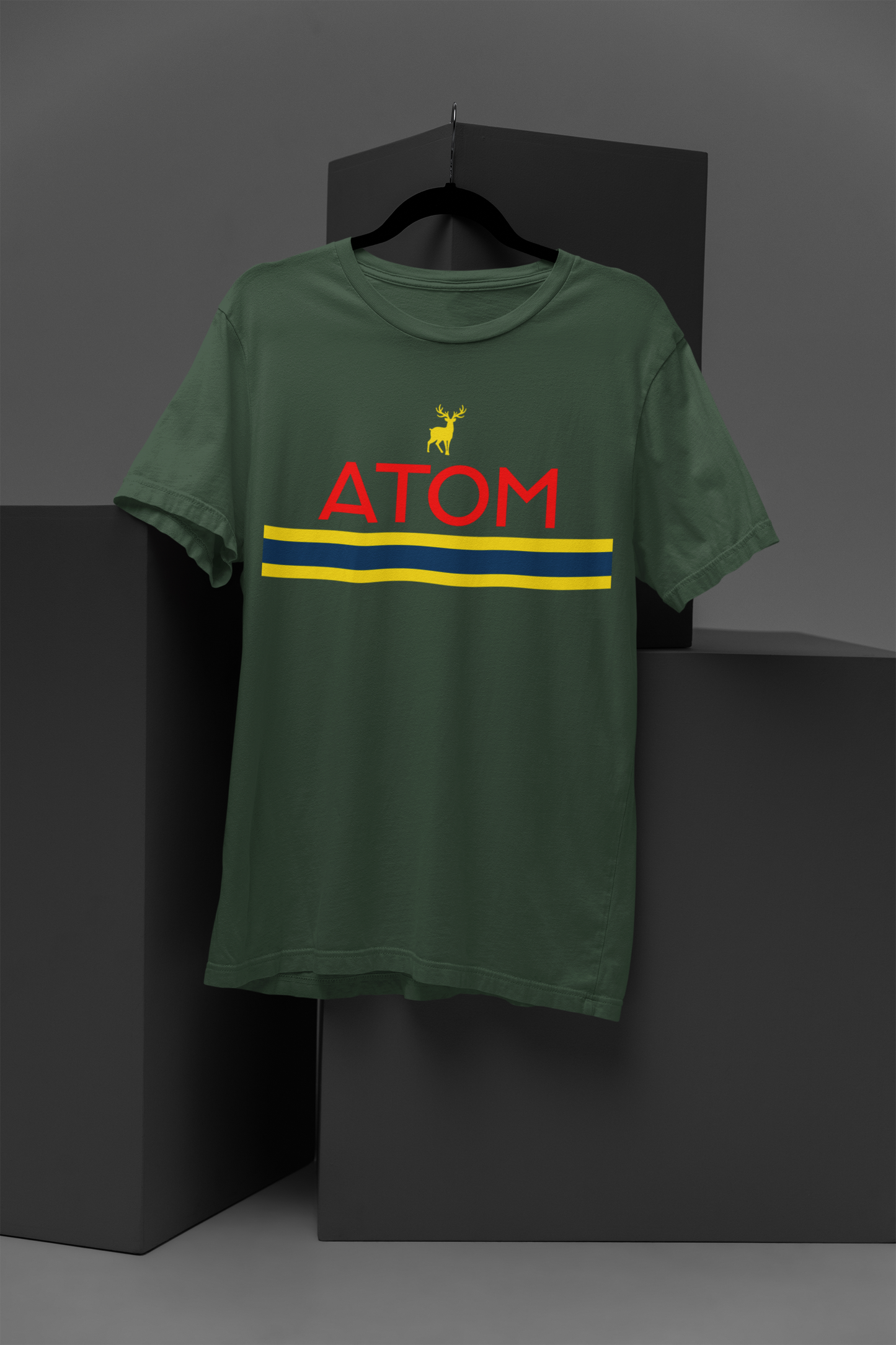 Atom Stripe Signature Olive Green T-Shirt For Men