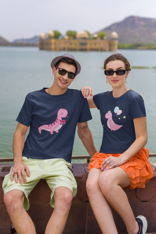 Dino Love Couple T-Shirt