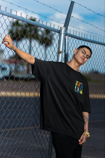 BRKLYN Black Oversized T-Shirt For Men