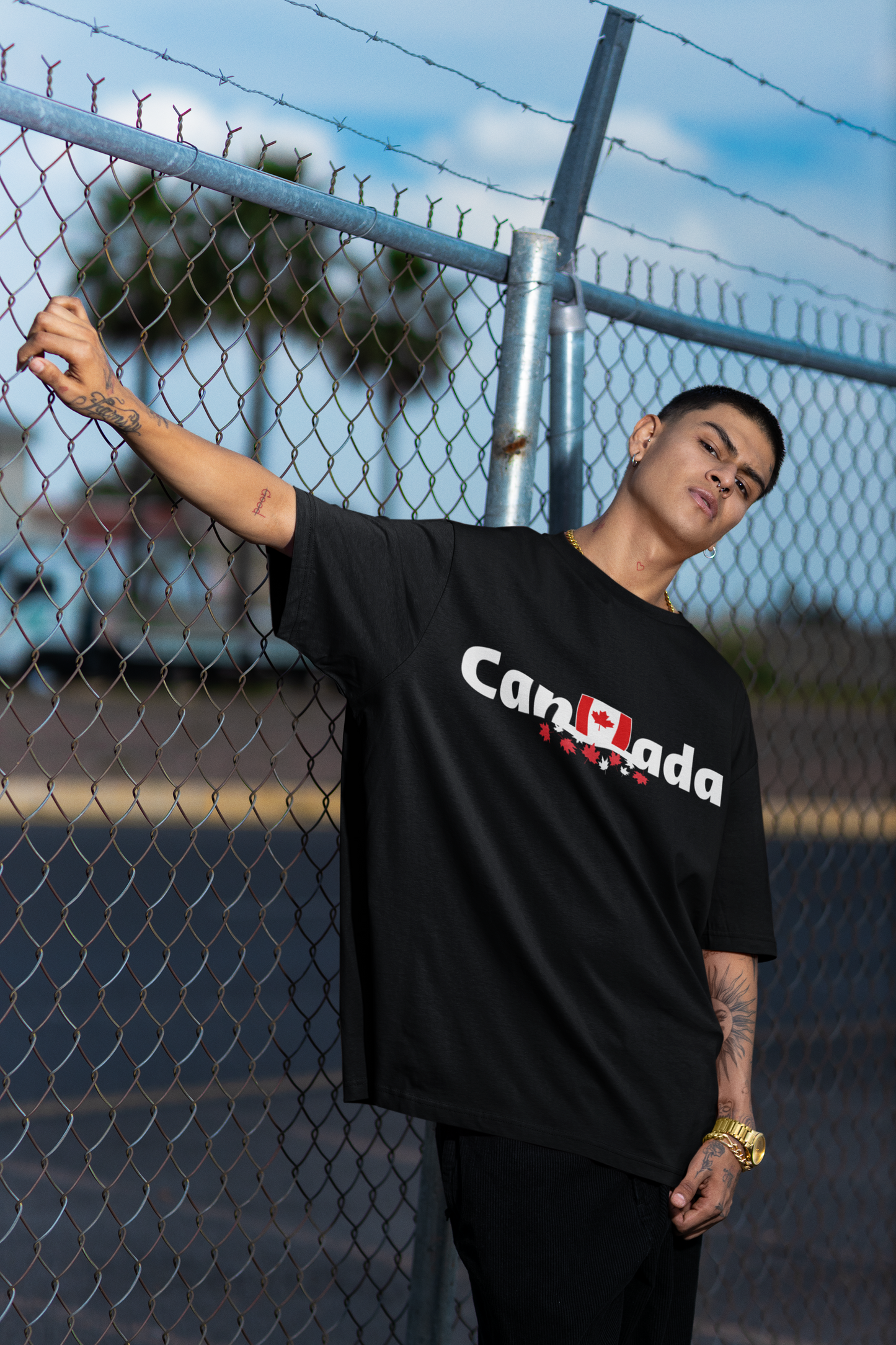 Canada Black Oversized T-Shirt For Men