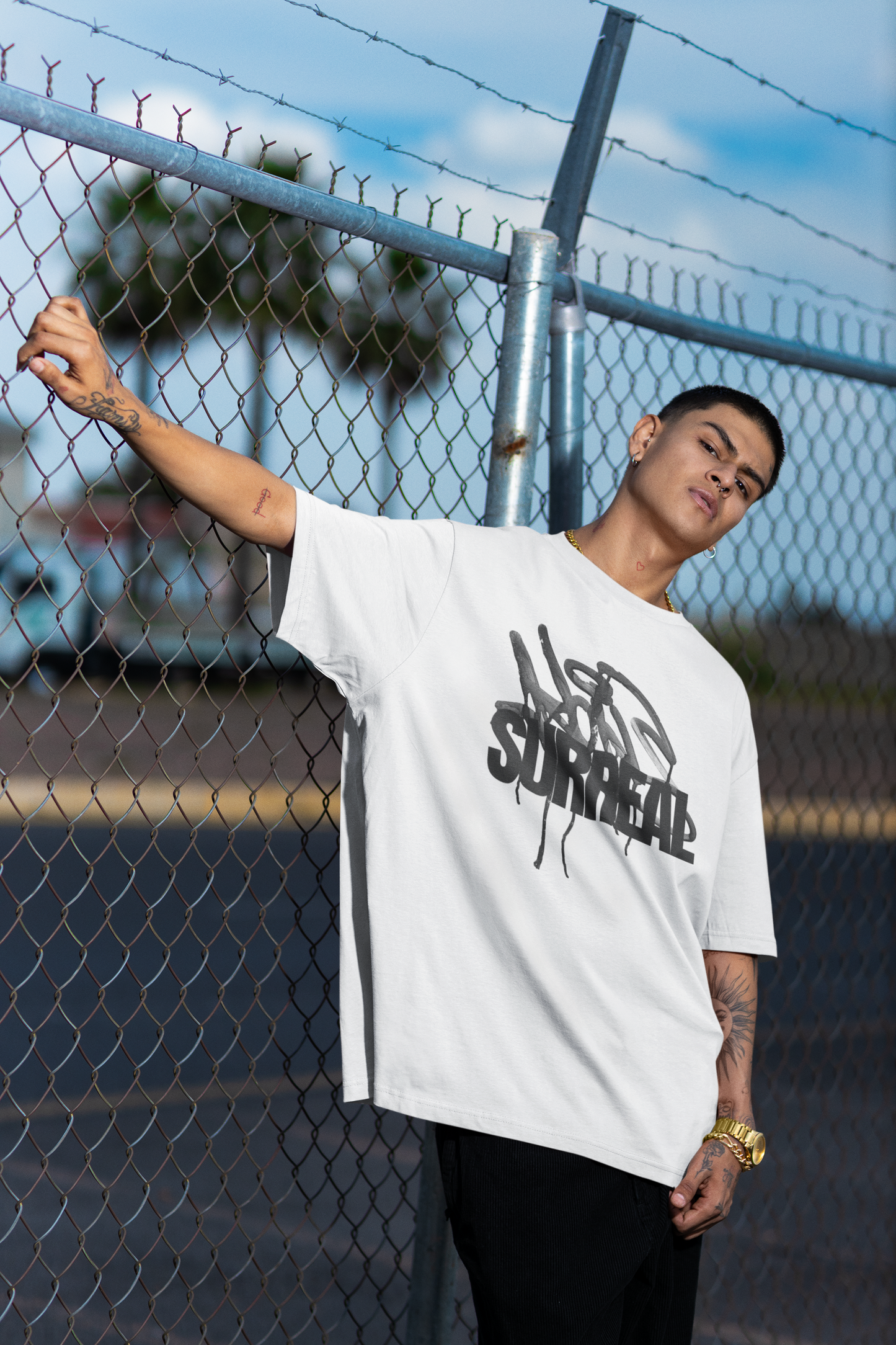 Surreal White Oversized T-Shirt For Men