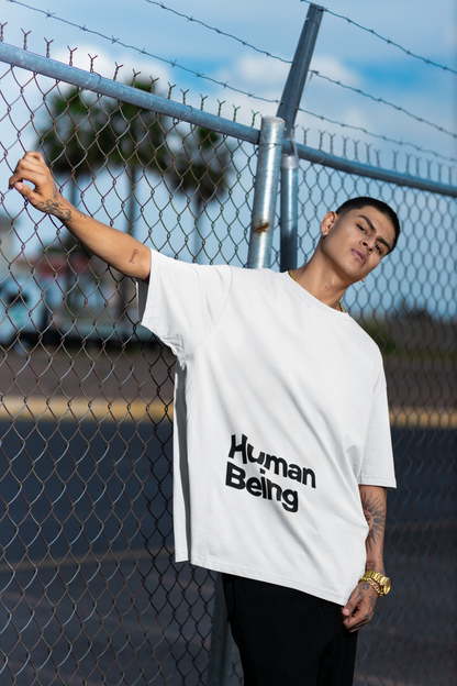 Human Being White Oversized T-Shirt For Men