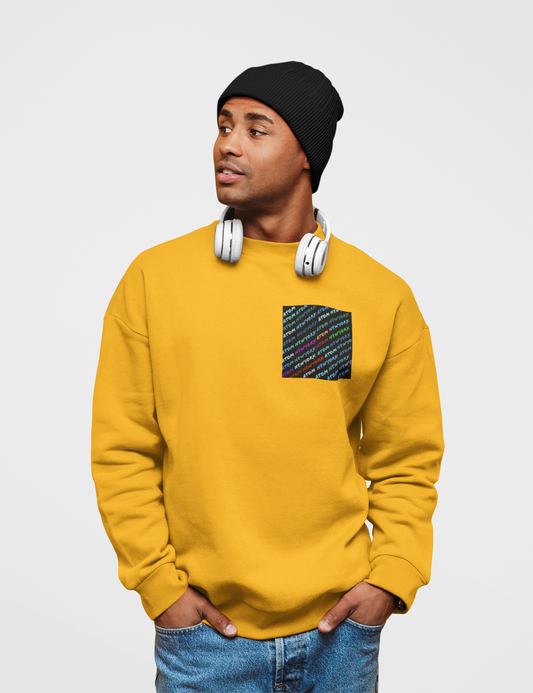 Signature Pocket Golden Yellow Sweatshirt For Men