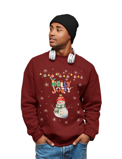 Holly Jolly Christmas Maroon Sweatshirt For Men