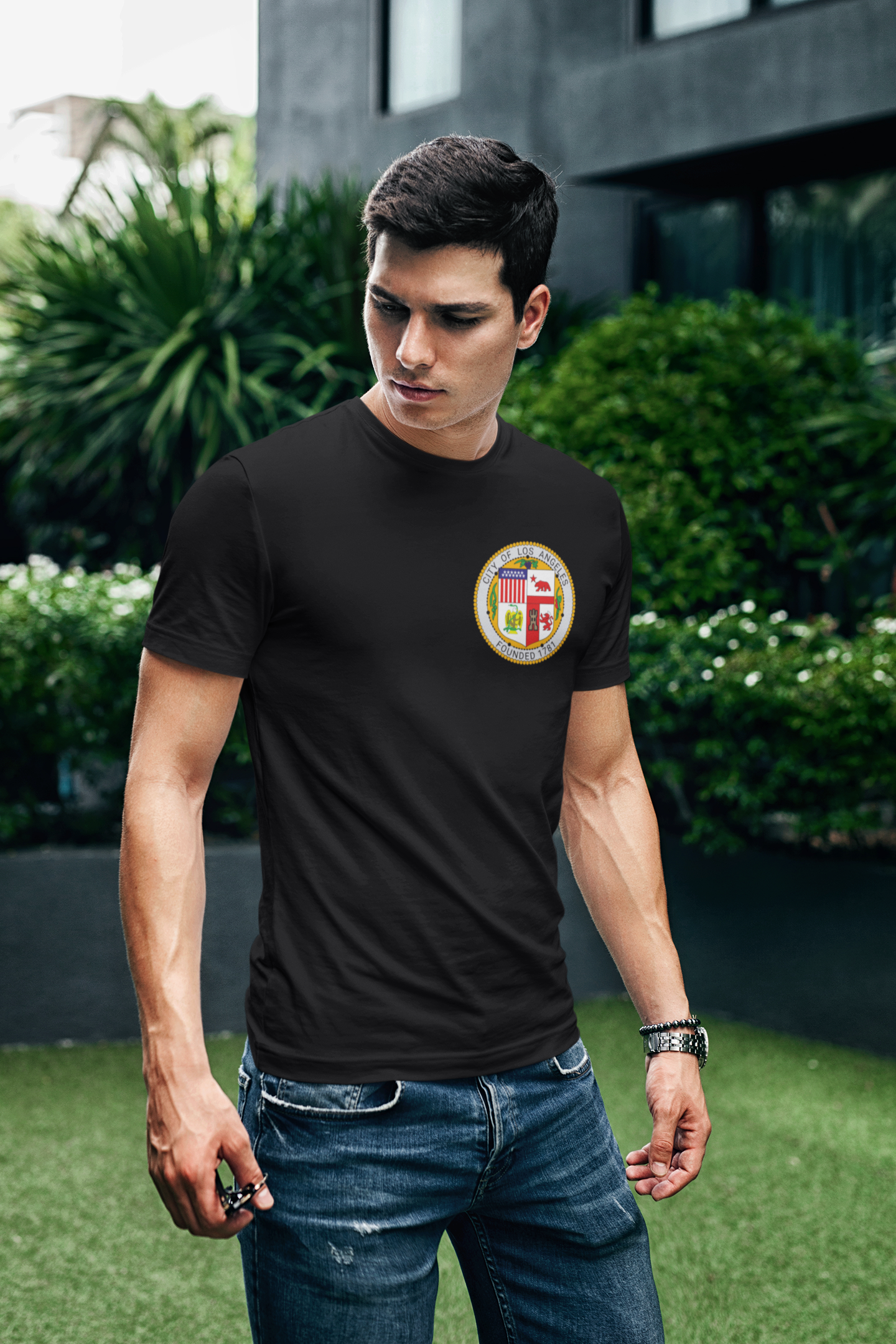 ATOM Signature City Of Los Angeles Black T-Shirt For Men