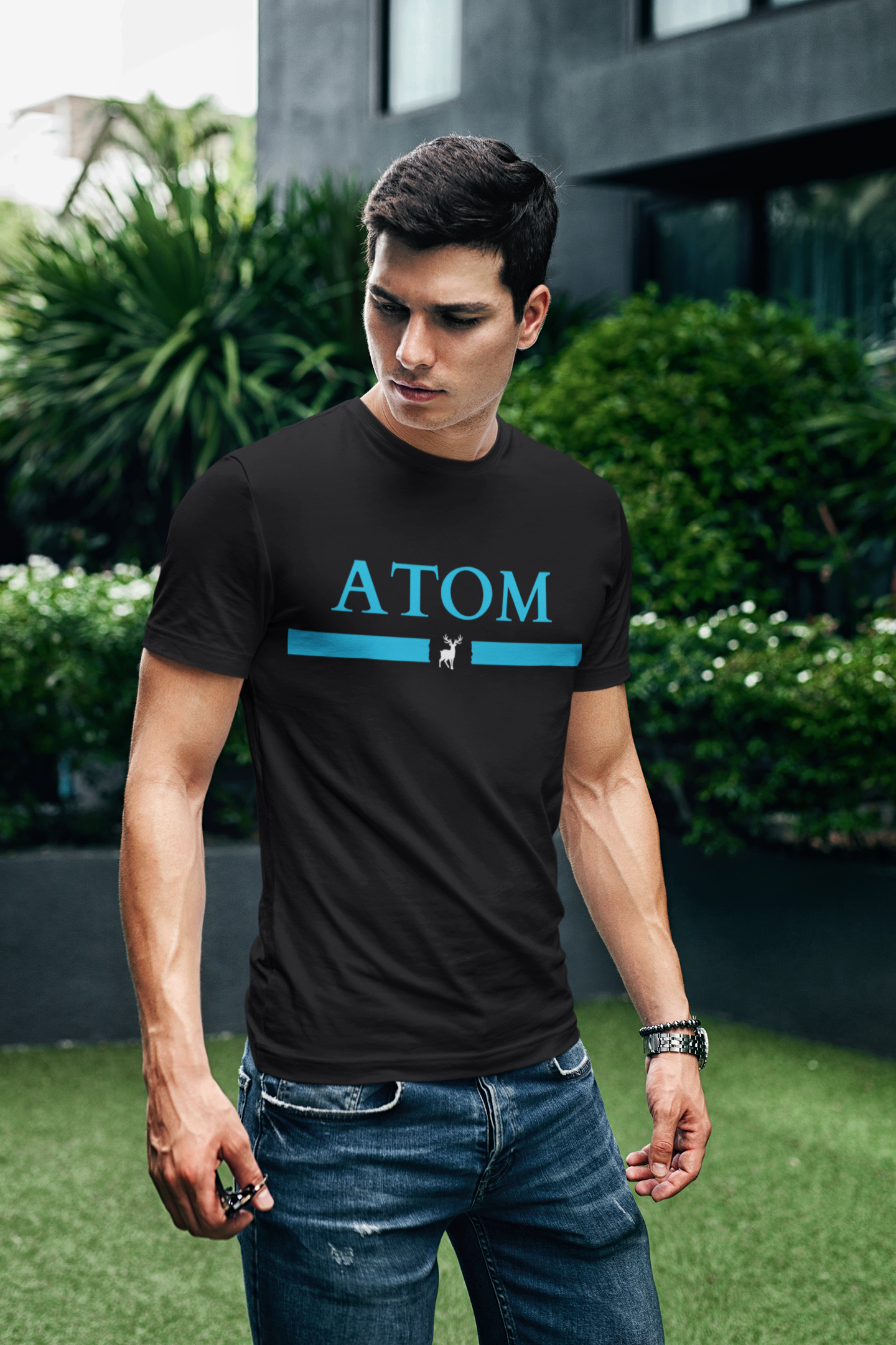 ATOM Signature Classic Black T-Shirt For Men