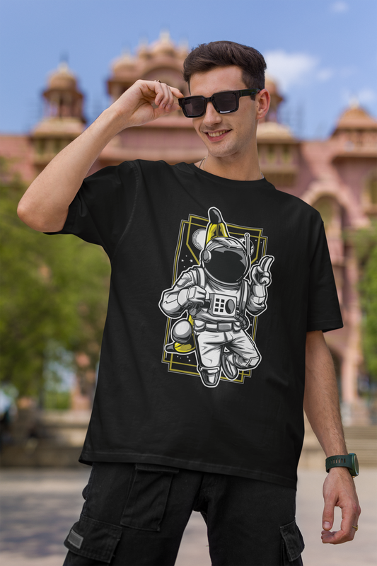 Bananaut Black Oversized T-Shirt For Men