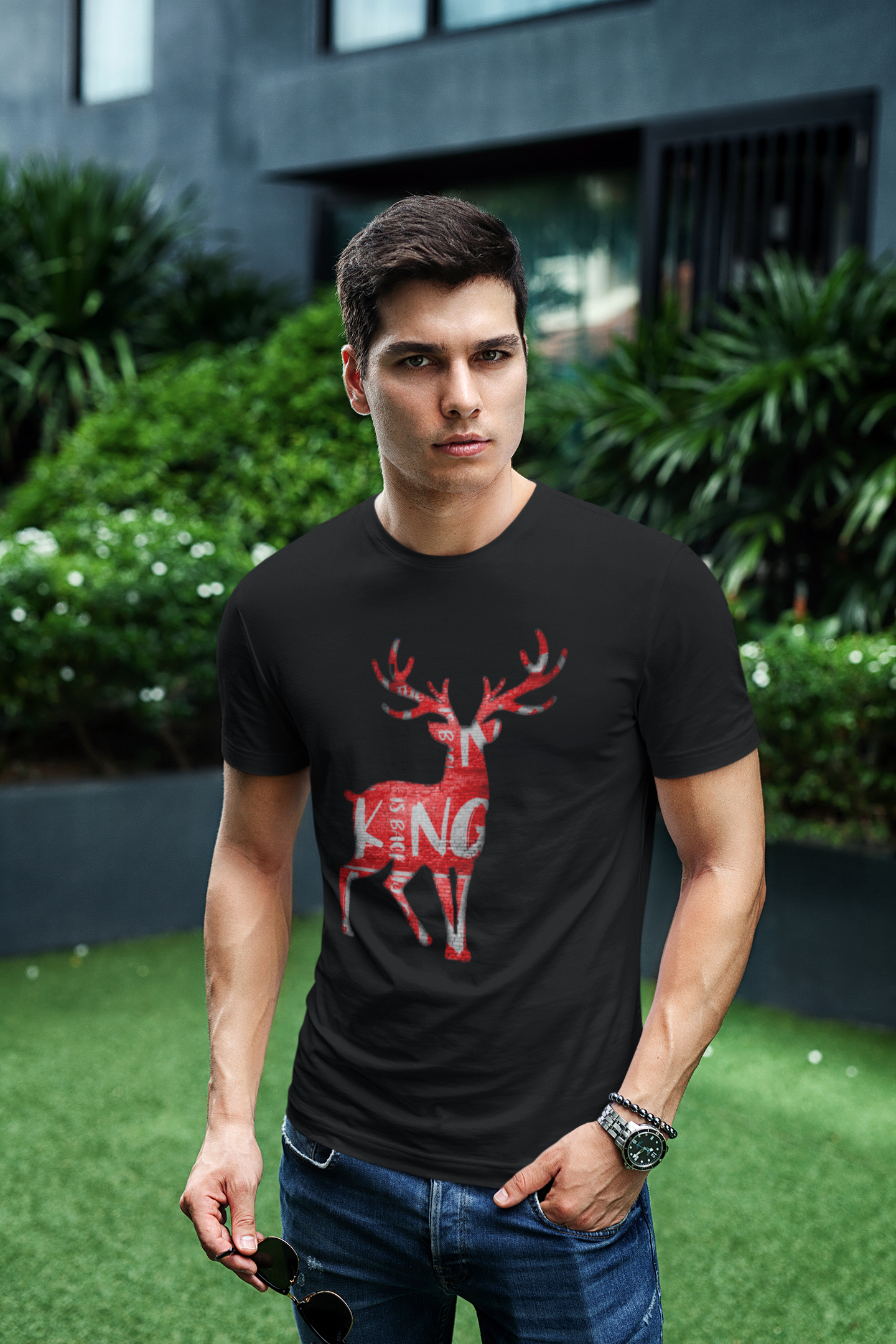 ATOM Signature King Is Back Black T-Shirt For Men