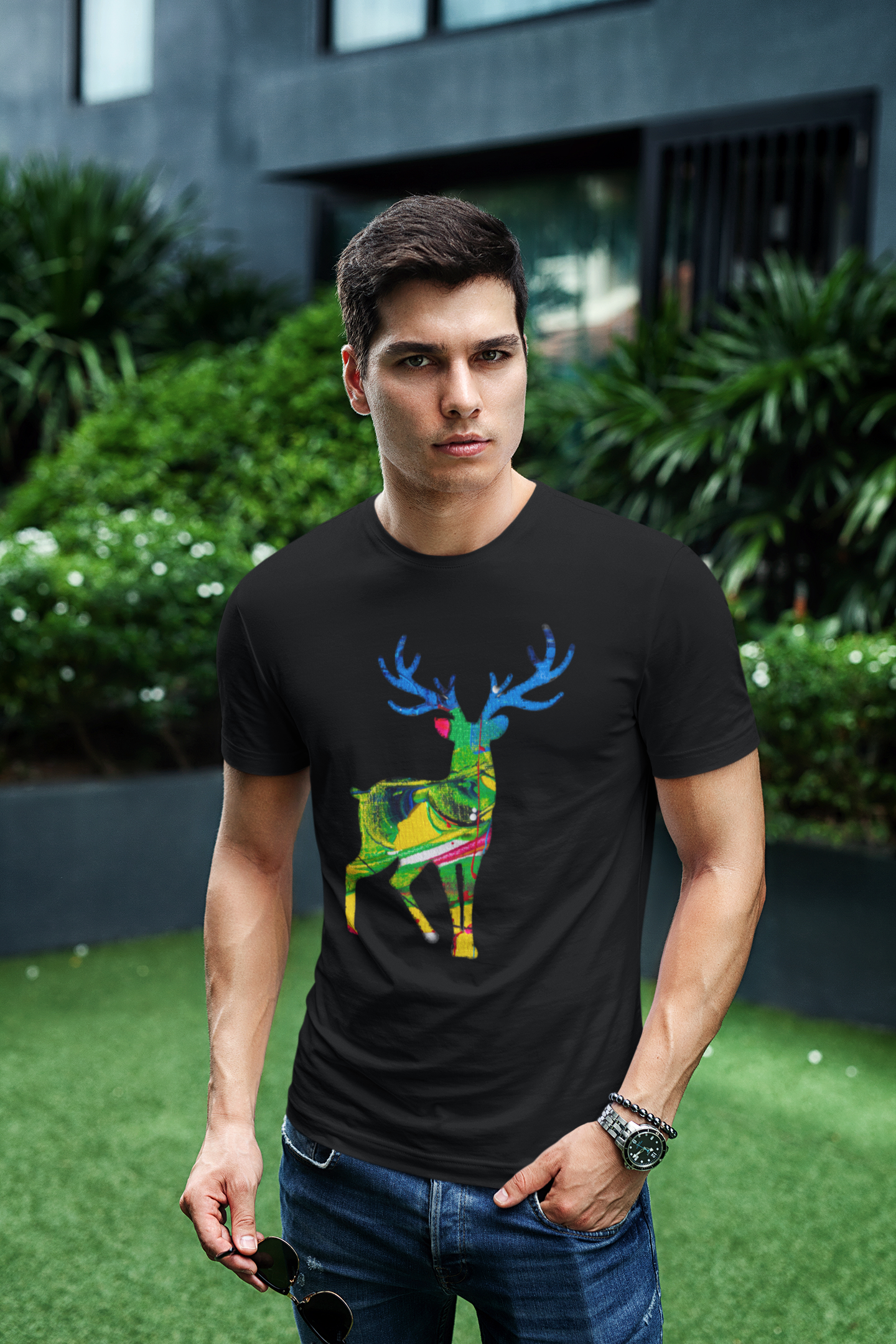 ATOM Signature Mascot Colour Blact Black T-Shirt For Men