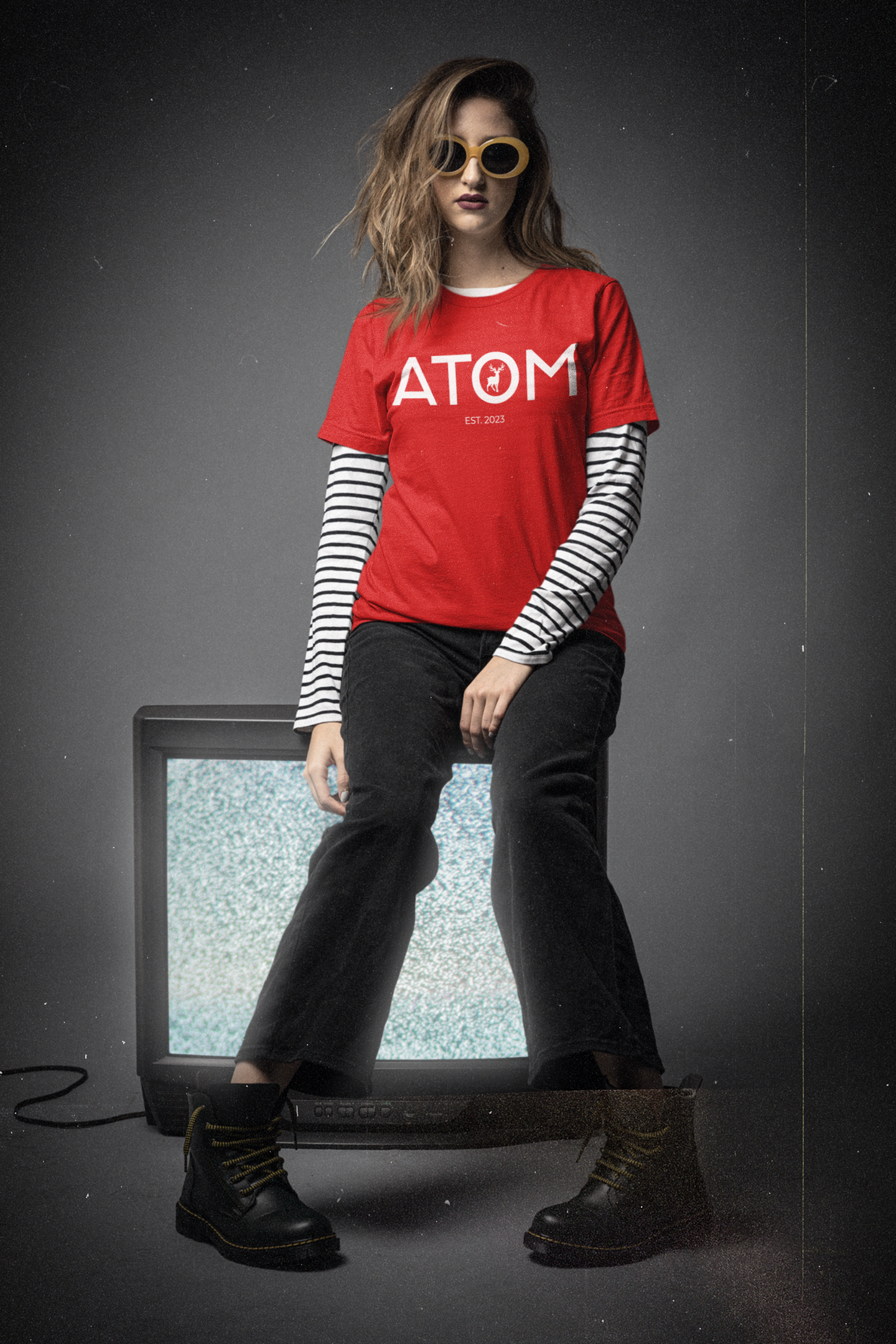 ATOM Signature Classic Red T-Shirt For Women