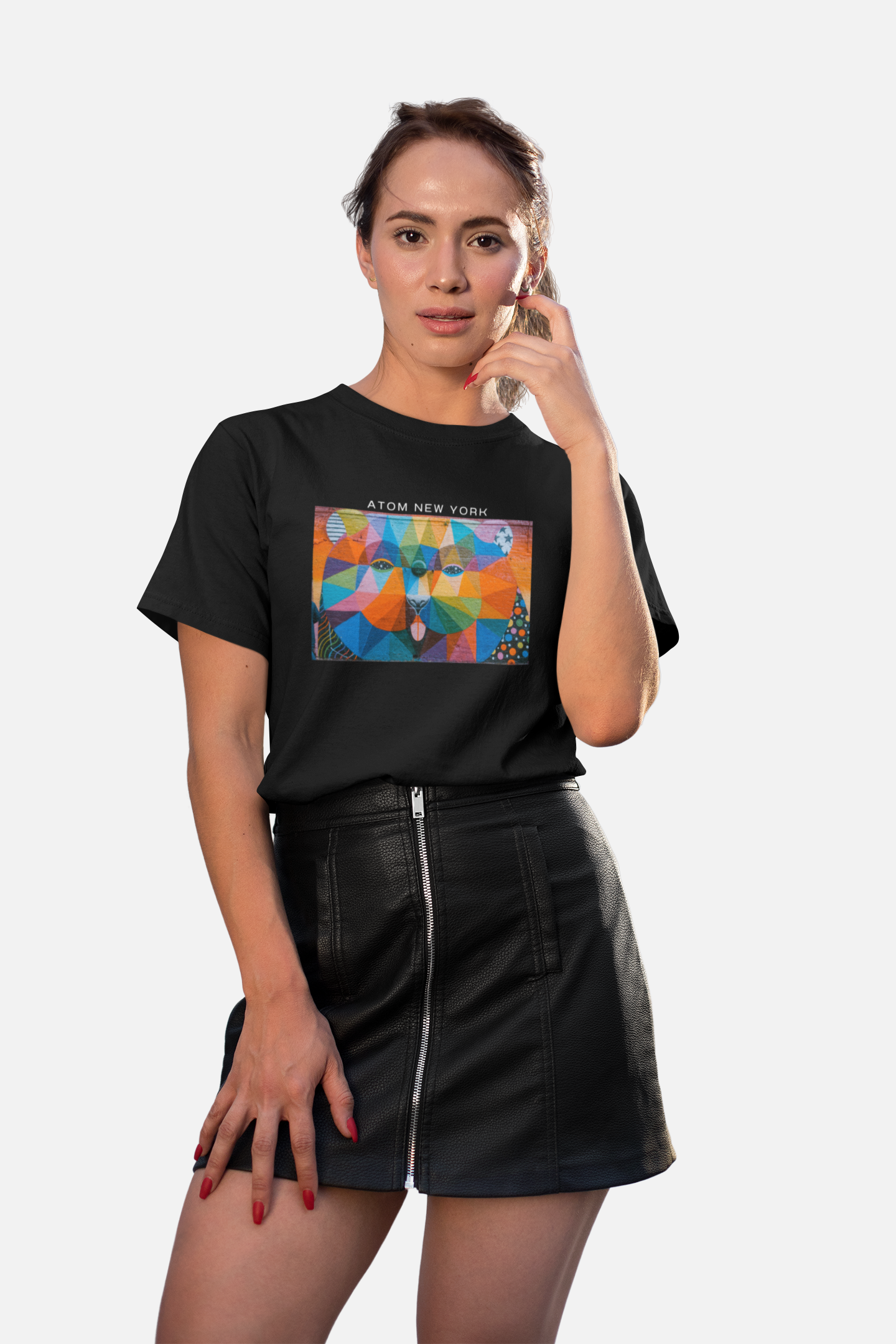 ATOM Signature Color Splash Black T-Shirt For Women