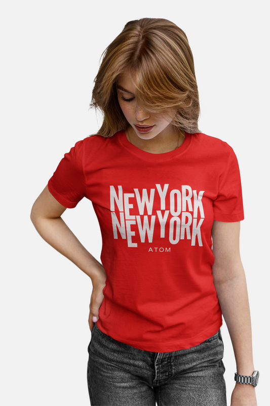 ATOM Signature NewYork NewYork Red T-Shirt For Women