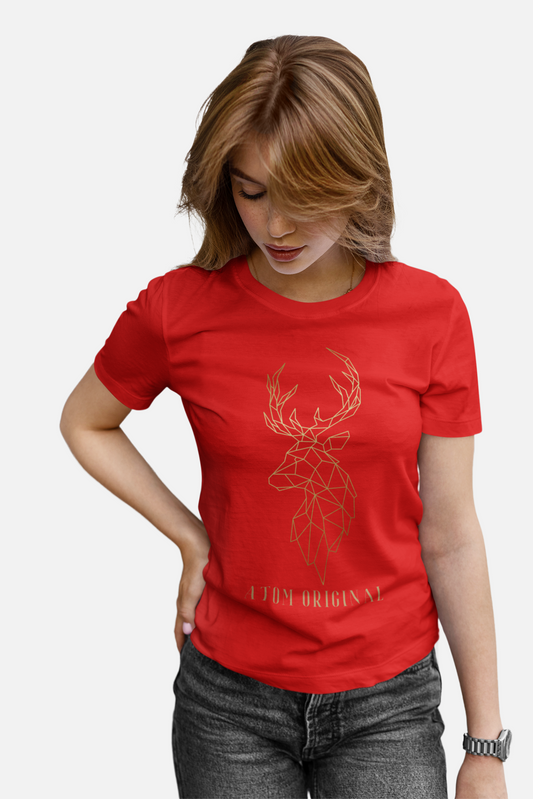 ATOM Signature Original Mascot Red T-Shirt For Women