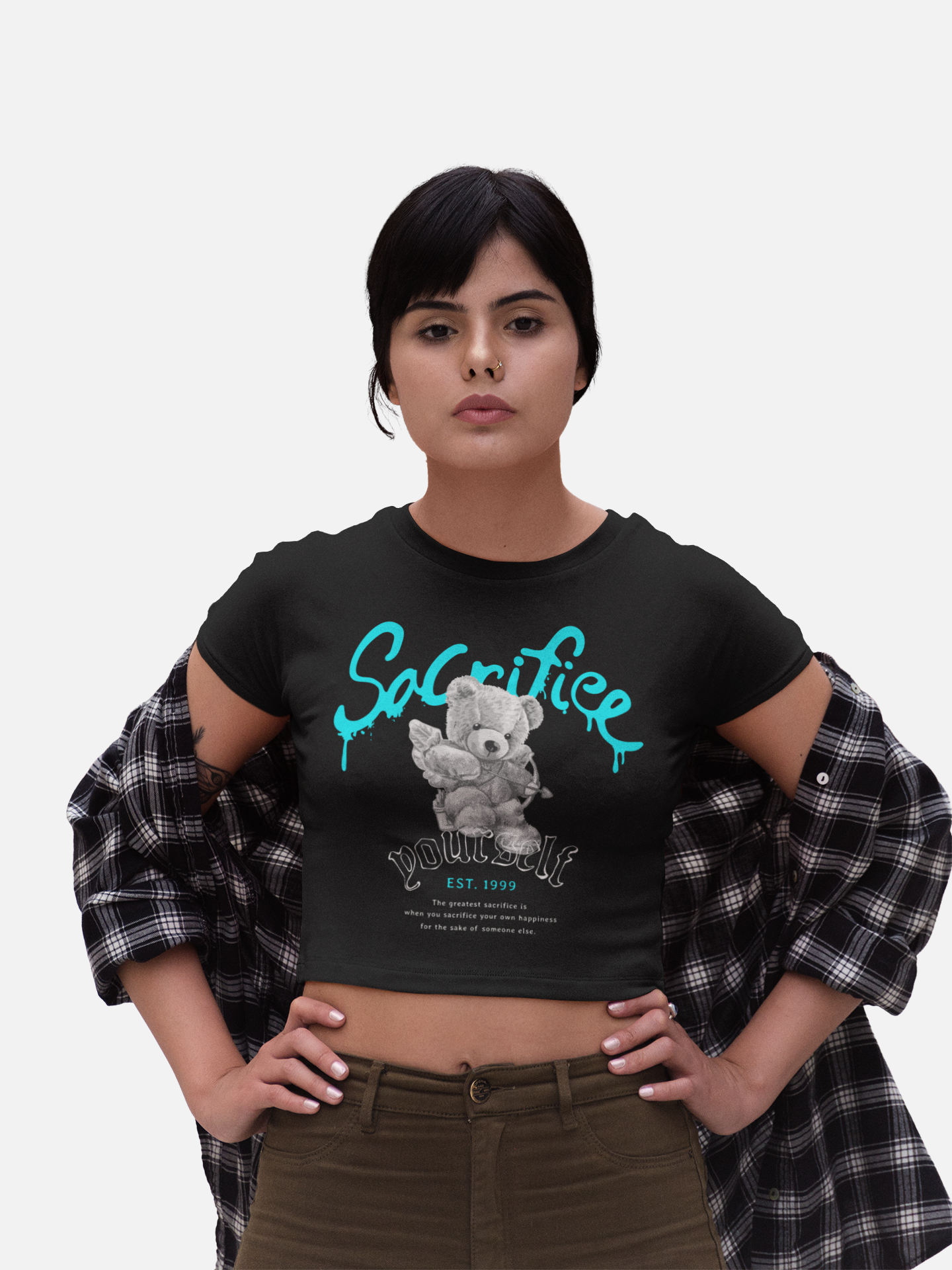 Sacrifice Black Crop Top For Women