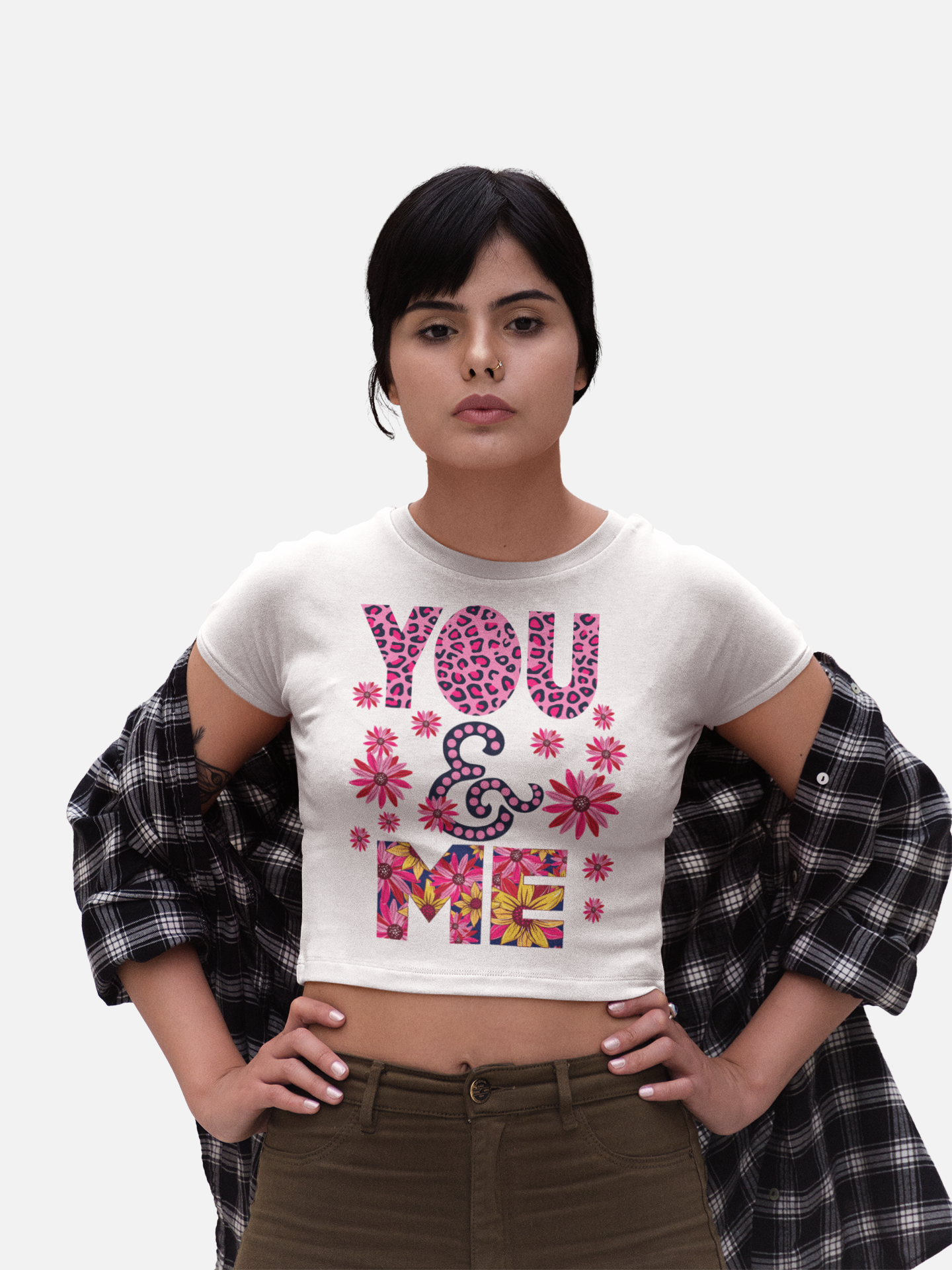 You And Me White Crop Top For Women