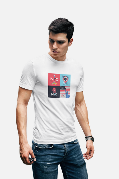 ATOM Signature New York City White T-Shirt For Men