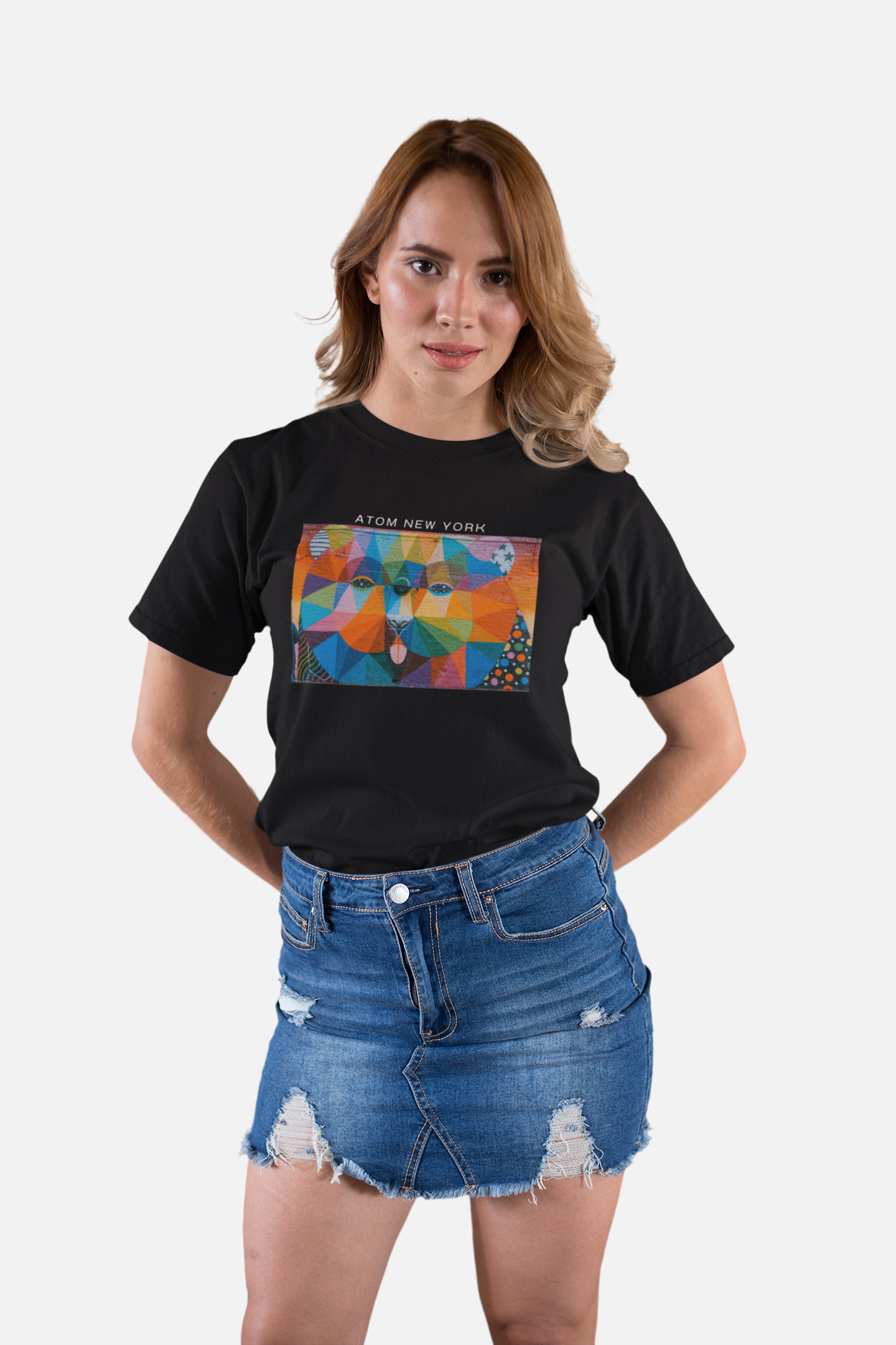 ATOM Signature Color Splash Black T-Shirt For Women