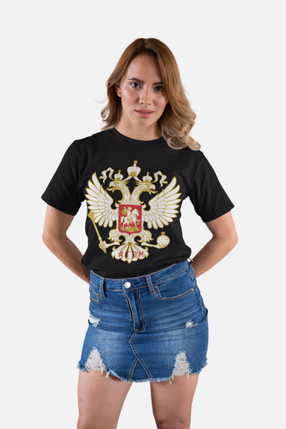 ATOM Signature Russian Mascot Black T-Shirt For Women