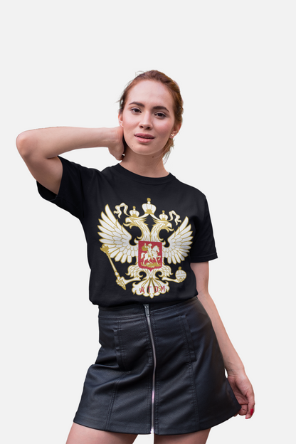 ATOM Signature Russian Mascot Black T-Shirt For Women