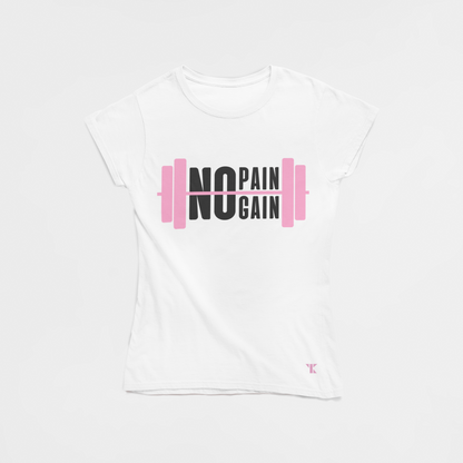 No Pain No Gain White T-Shirt For Women | Tarun Kapoor Collection